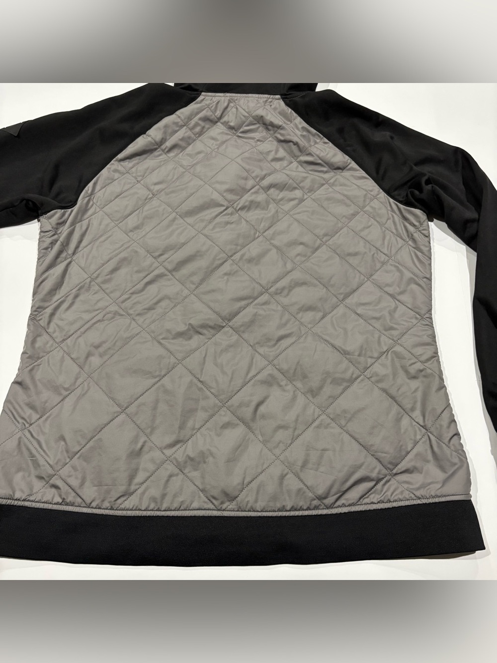 The North Face Womens XL Gray Black Quilted Hooded Jacket Full Zip Hybrid - Picture 7 of 9